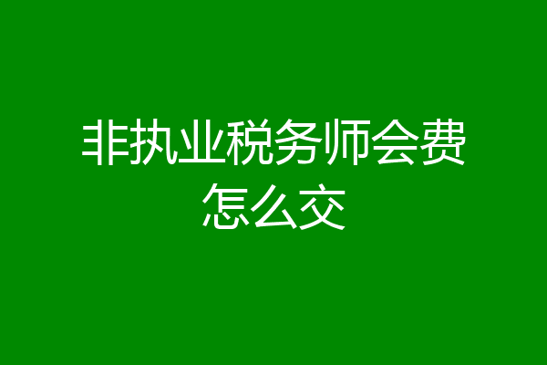 非执业税务师会费怎么交