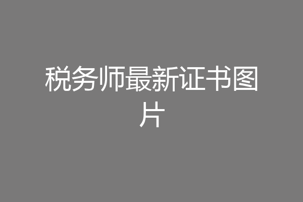 税务师最新证书图片
