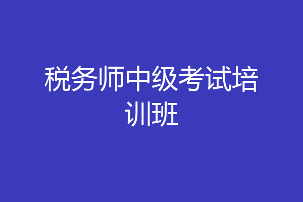 税务师中级考试培训班