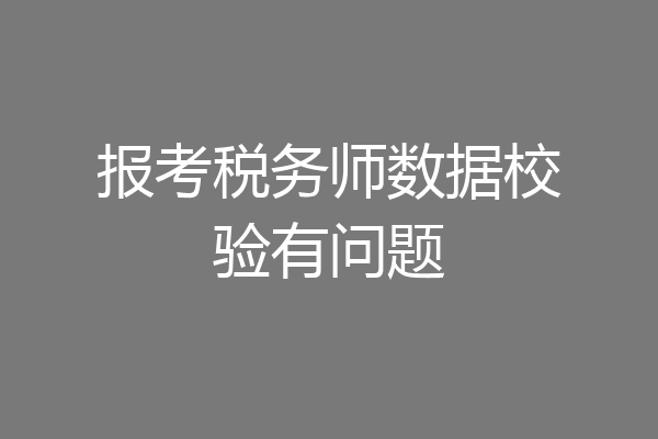 报考税务师数据校验有问题