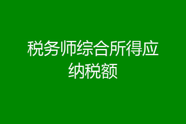 税务师综合所得应纳税额
