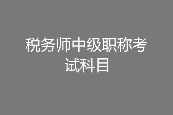 税务师中级职称考试科目