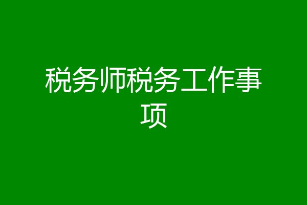 税务师税务工作事项