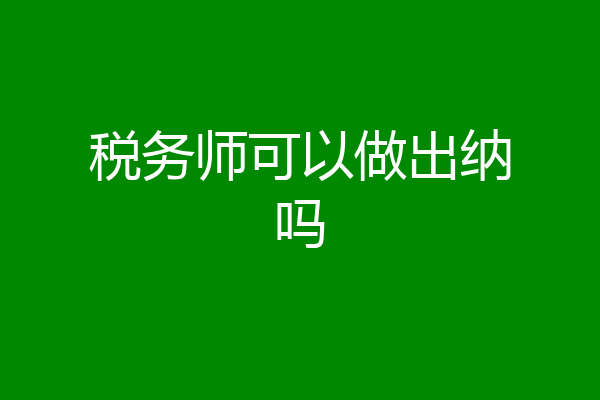 税务师可以做出纳吗