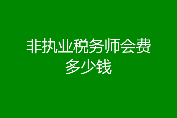 非执业税务师会费多少钱
