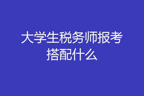 大学生税务师报考搭配什么