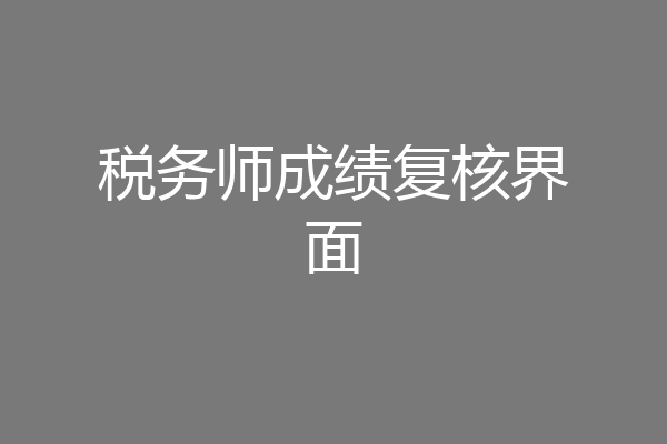 税务师成绩复核界面