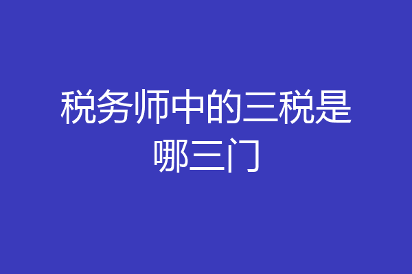 税务师中的三税是哪三门