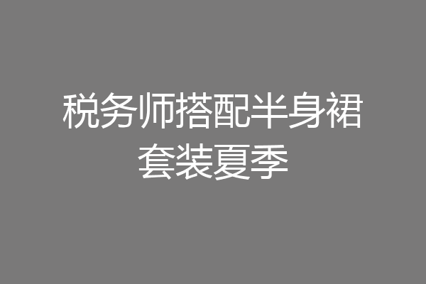 税务师搭配半身裙套装夏季