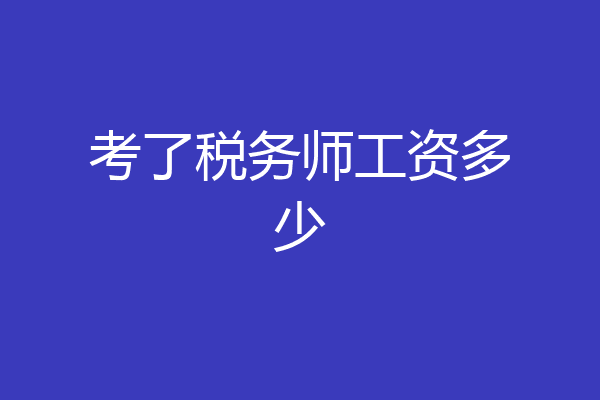 考了税务师工资多少