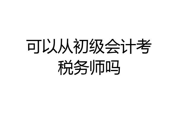 可以从初级会计考税务师吗