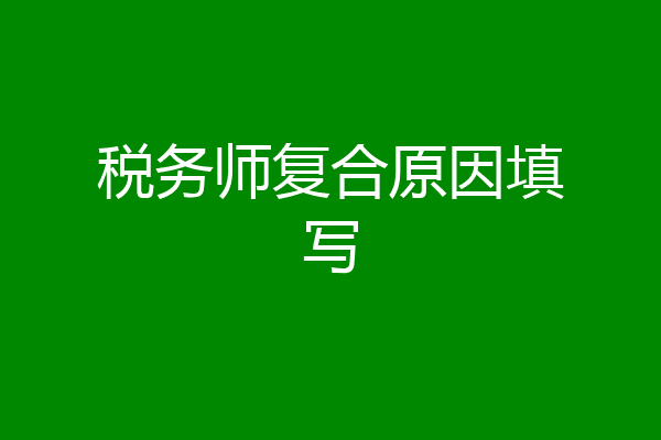 税务师复合原因填写