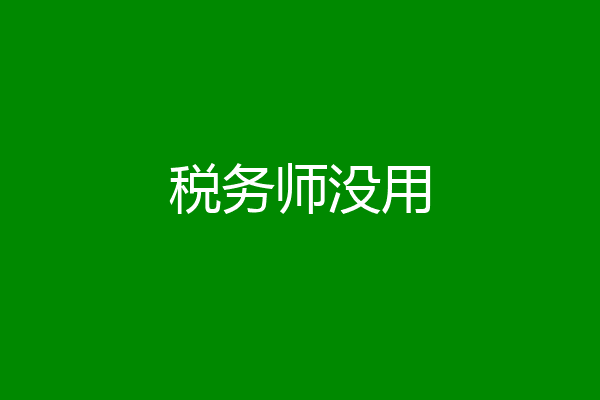 税务师没用
