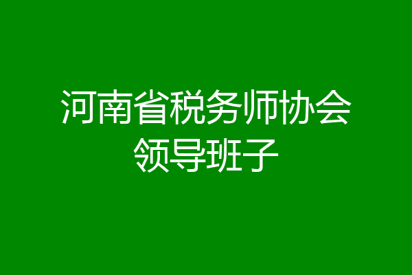 河南省税务师协会领导班子