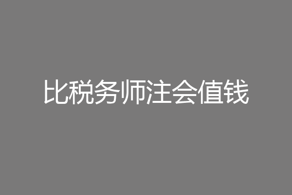 比税务师注会值钱