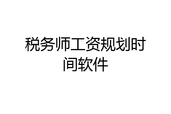 税务师工资规划时间软件