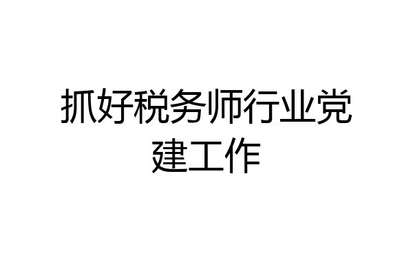 抓好税务师行业党建工作