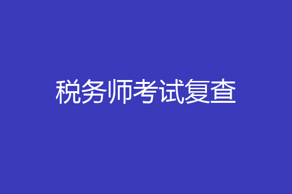 税务师考试复查