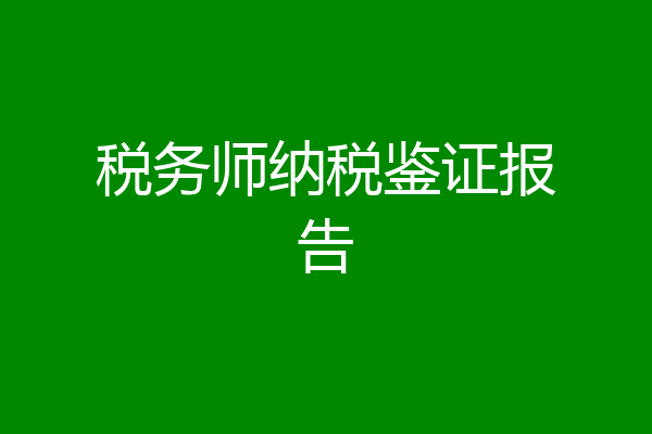 税务师纳税鉴证报告