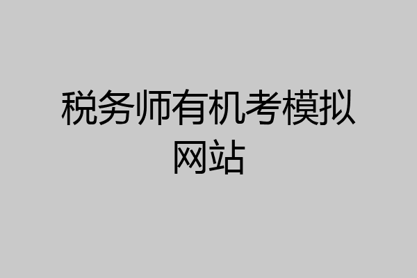 税务师有机考模拟网站