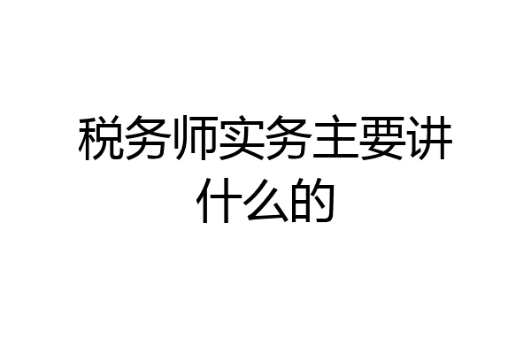 税务师实务主要讲什么的
