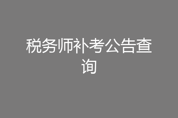 税务师补考公告查询