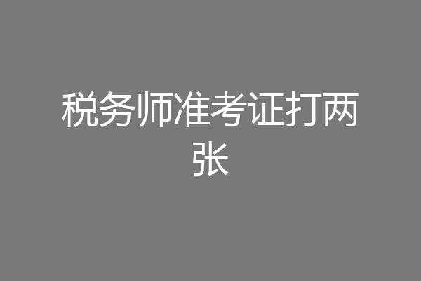 税务师准考证打两张