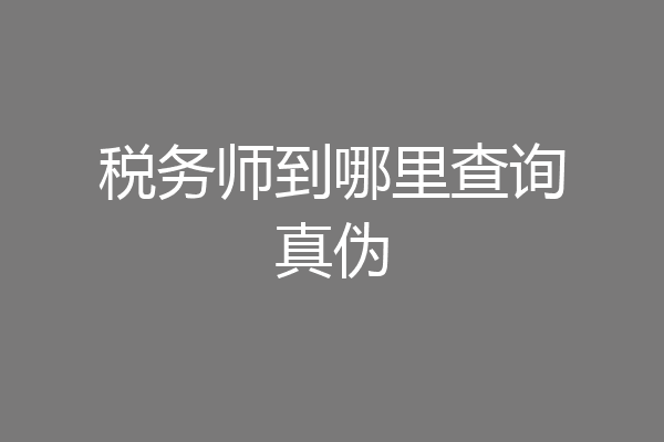 税务师到哪里查询真伪