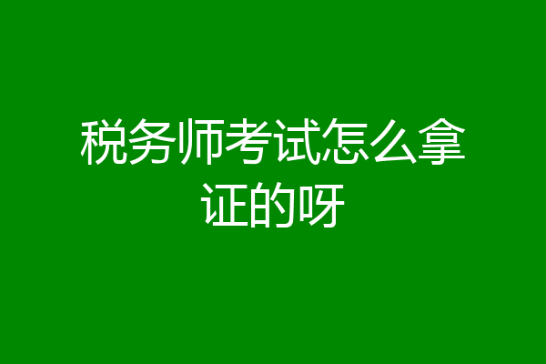 税务师考试怎么拿证的呀