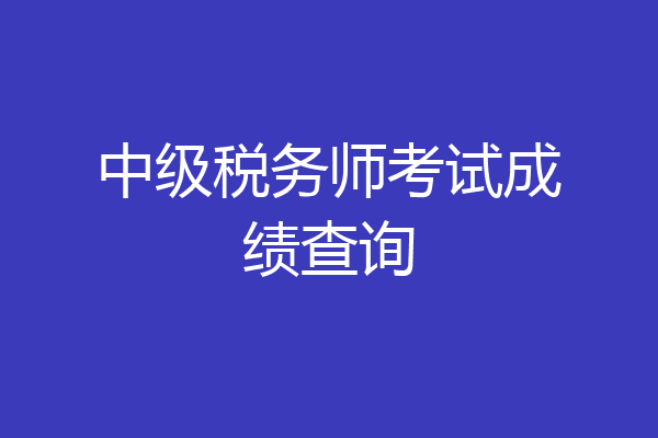 中级税务师考试成绩查询