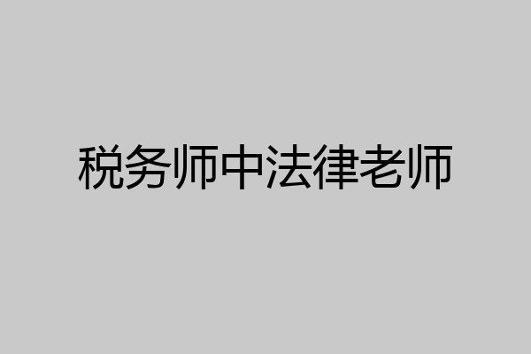 税务师中法律老师