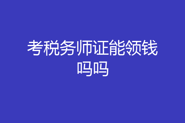 考税务师证能领钱吗吗