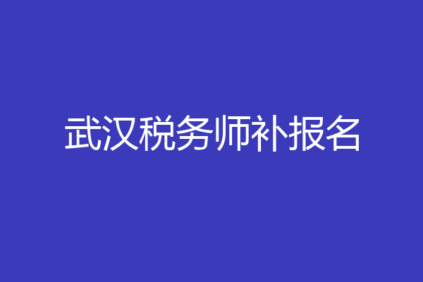 武汉税务师补报名