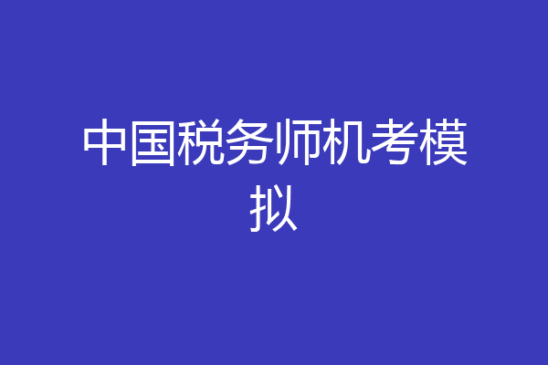中国税务师机考模拟