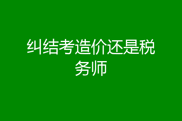 纠结考造价还是税务师