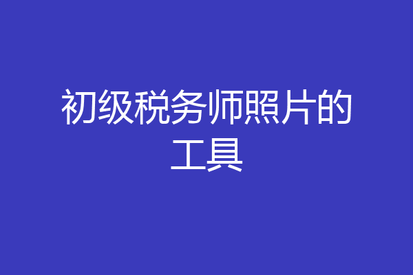 初级税务师照片的工具