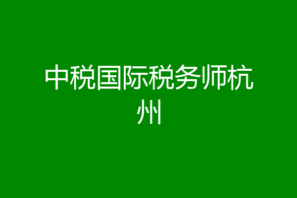 中税国际税务师杭州