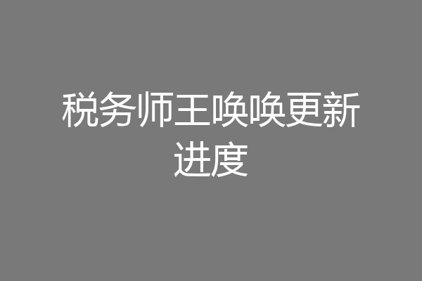 税务师王唤唤更新进度