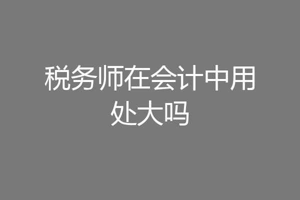 税务师在会计中用处大吗