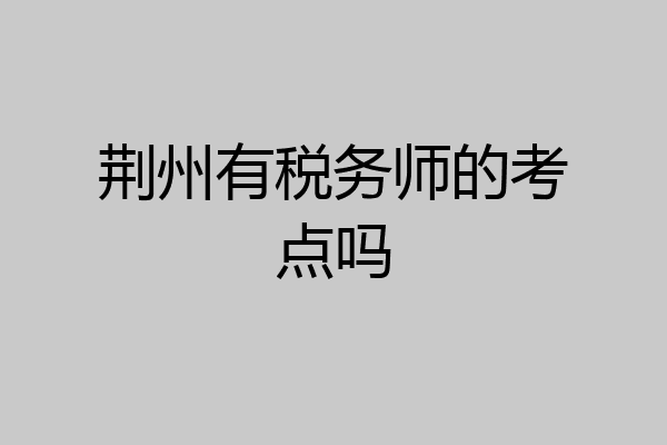 荆州有税务师的考点吗