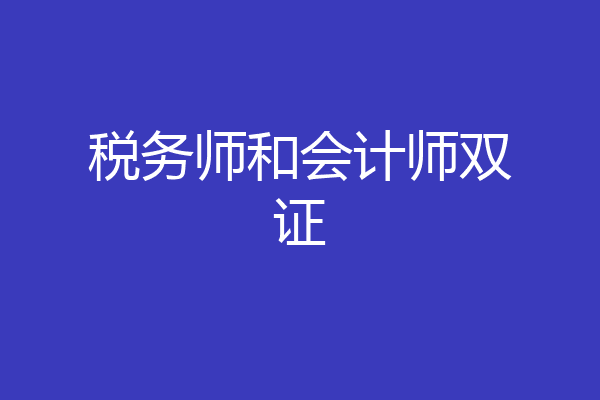 税务师和会计师双证