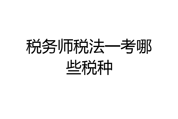 税务师税法一考哪些税种
