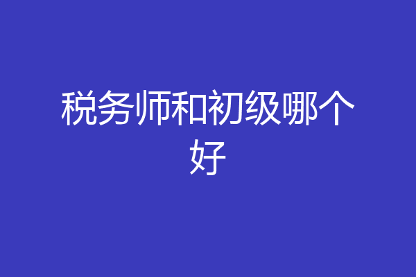 税务师和初级哪个好