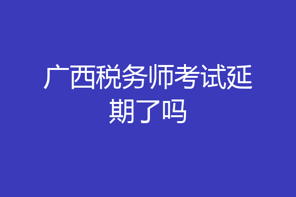 广西税务师考试延期了吗