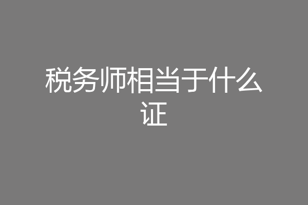 税务师相当于什么证