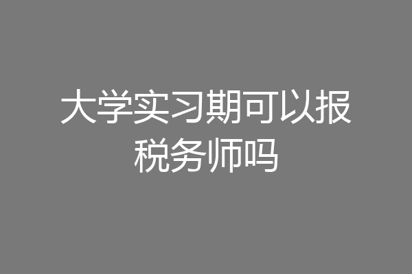 大学实习期可以报税务师吗