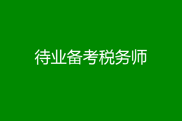 待业备考税务师