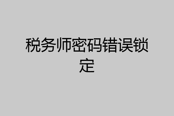 税务师密码错误锁定