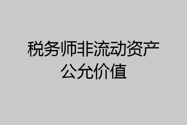 税务师非流动资产公允价值