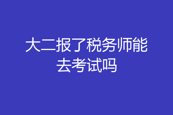 大二报了税务师能去考试吗